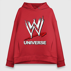 Толстовка оверсайз женская WWE universe, цвет: красный