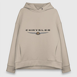 Толстовка оверсайз женская Chrysler logo, цвет: миндальный