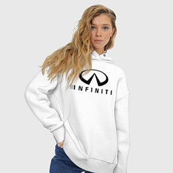Толстовка оверсайз женская Infiniti logo цвета белый — фото 2