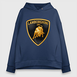 Толстовка оверсайз женская Lamborghini logo, цвет: тёмно-синий