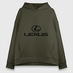 Толстовка оверсайз женская Lexus logo, цвет: хаки