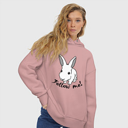 Толстовка оверсайз женская Rabbit: follow me, цвет: пыльно-розовый — фото 2