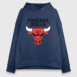 Толстовка оверсайз женская Chicago Bulls, цвет: тёмно-синий