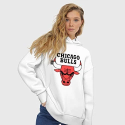 Толстовка оверсайз женская Chicago Bulls, цвет: белый — фото 2