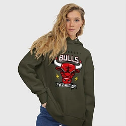 Толстовка оверсайз женская Chicago Bulls est. 1966, цвет: хаки — фото 2