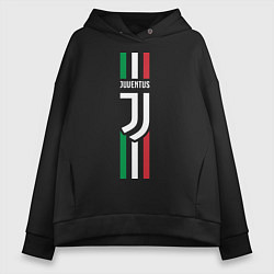 Толстовка оверсайз женская FC Juventus: Italy, цвет: черный