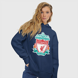 Толстовка оверсайз женская Liverpool FC, цвет: тёмно-синий — фото 2