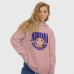 Толстовка оверсайз женская Nevermind Nirvana, цвет: пыльно-розовый — фото 2