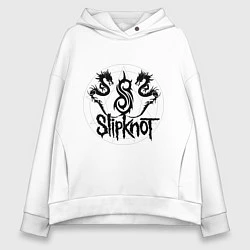 Толстовка оверсайз женская Slipknot Dragons, цвет: белый