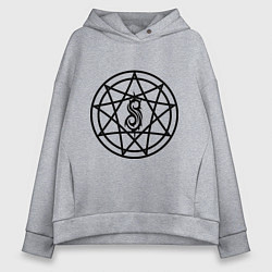 Толстовка оверсайз женская Slipknot Pentagram, цвет: меланж