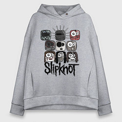 Толстовка оверсайз женская Slipknot Masks, цвет: меланж