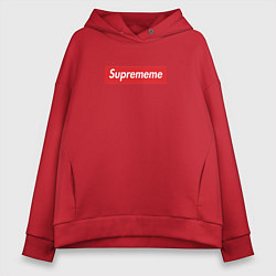 Толстовка оверсайз женская Suprememe, цвет: красный