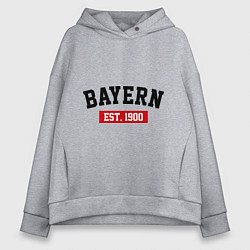 Толстовка оверсайз женская FC Bayern Est. 1900, цвет: меланж
