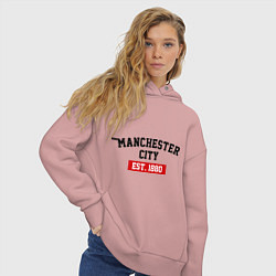 Толстовка оверсайз женская FC Manchester City Est. 1880, цвет: пыльно-розовый — фото 2