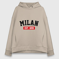 Толстовка оверсайз женская FC Milan Est. 1899, цвет: миндальный