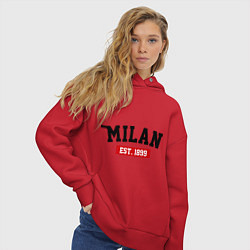 Толстовка оверсайз женская FC Milan Est. 1899, цвет: красный — фото 2