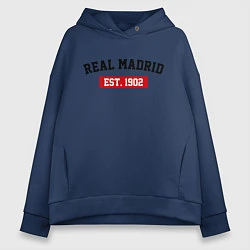 Толстовка оверсайз женская FC Real Madrid Est. 1902, цвет: тёмно-синий