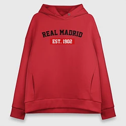 Толстовка оверсайз женская FC Real Madrid Est. 1902, цвет: красный