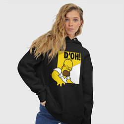 Толстовка оверсайз женская Homer D'OH!, цвет: черный — фото 2