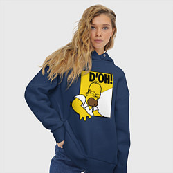 Толстовка оверсайз женская Homer D'OH!, цвет: тёмно-синий — фото 2