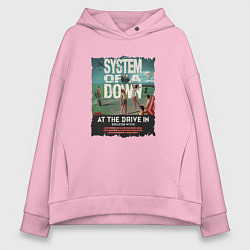 Толстовка оверсайз женская System of a Down, цвет: светло-розовый