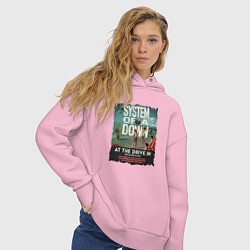 Толстовка оверсайз женская System of a Down, цвет: светло-розовый — фото 2