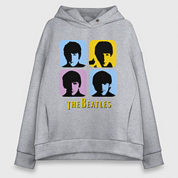 Толстовка оверсайз женская The Beatles: pop-art, цвет: меланж