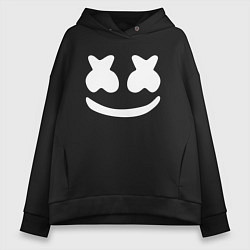 Толстовка оверсайз женская Marshmello, цвет: черный