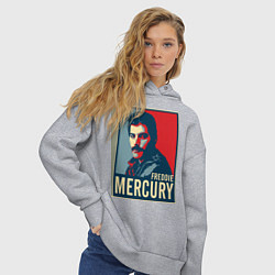 Толстовка оверсайз женская Freddie Mercury, цвет: меланж — фото 2