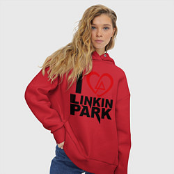 Толстовка оверсайз женская I love Linkin Park, цвет: красный — фото 2