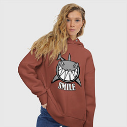Толстовка оверсайз женская Shark Smile, цвет: кирпичный — фото 2