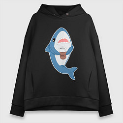 Толстовка оверсайз женская Hype Shark, цвет: черный
