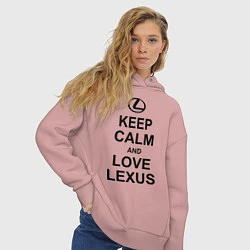 Толстовка оверсайз женская Keep Calm & Love Lexus, цвет: пыльно-розовый — фото 2