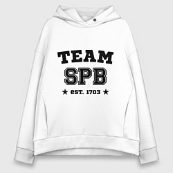 Толстовка оверсайз женская Team SPB est. 1703, цвет: белый
