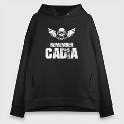 Толстовка оверсайз женская Remember Cadia - Warhammer, цвет: черный