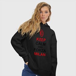 Толстовка оверсайз женская Keep Calm & Forza Milan, цвет: черный — фото 2