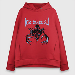 Толстовка оверсайз женская Ice Takes All, цвет: красный