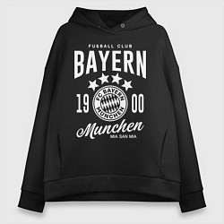 Толстовка оверсайз женская Bayern Munchen 1900, цвет: черный