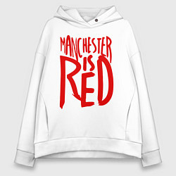 Толстовка оверсайз женская Manchester is Red, цвет: белый