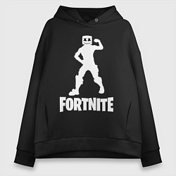 Толстовка оверсайз женская FORTNITE x MARSHMELLO, цвет: черный