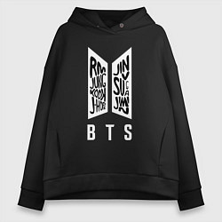Толстовка оверсайз женская BTS Band, цвет: черный