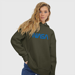 Толстовка оверсайз женская NASA, цвет: хаки — фото 2