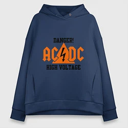 Толстовка оверсайз женская AC/DC: High Voltage, цвет: тёмно-синий