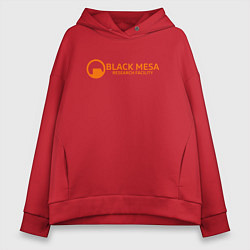 Толстовка оверсайз женская Black Mesa: Research Facility, цвет: красный
