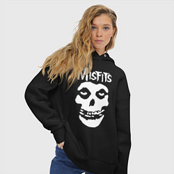 Толстовка оверсайз женская Misfits, цвет: черный — фото 2