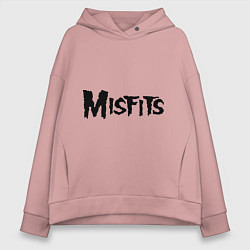 Толстовка оверсайз женская Misfits logo, цвет: пыльно-розовый