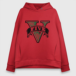 Толстовка оверсайз женская GTA V: Logo, цвет: красный