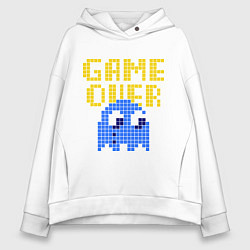 Толстовка оверсайз женская Pac-Man: Game over, цвет: белый