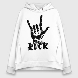 Толстовка оверсайз женская Real Rock, цвет: белый
