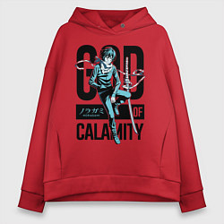 Толстовка оверсайз женская God of Calamity, цвет: красный